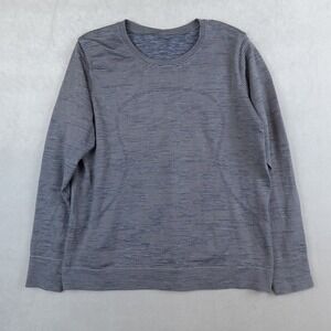 Lululemon Swiftly Relaxed Long Sleeve Size 12 Chroma Stripe Black Grey